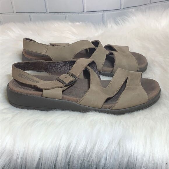 Mephisto Tan Suede Strappy Sandals Size 38/7.5 - Picture 4 of 6